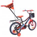 Detský bicykel 16" Fuzlu Thor čierno-červený-modrý-lesklý